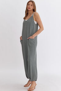 Moss Ribbed Jumpsuit