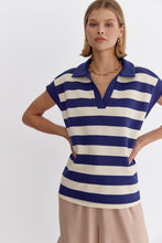 Load image into Gallery viewer, Stripe Collared Cap Top
