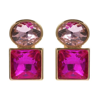 Pink Stacked Sparkle Stud