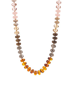 Rondelle Bead Necklace-Nat