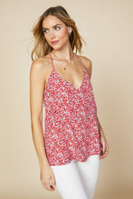 Load image into Gallery viewer, Fiery Red Floral Tank
