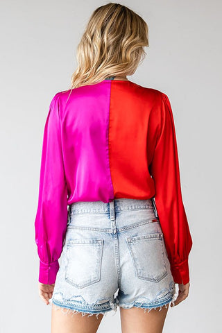 Curvy Color Block Bodysuit