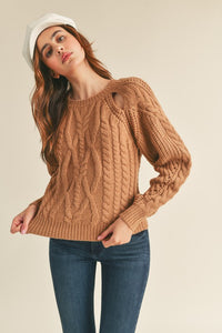 Cable Knit Cut Out Sweater