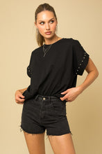 Load image into Gallery viewer, Black Studded Tee
