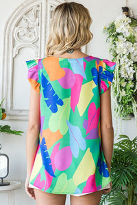 Curvy Tropical Leaves Top