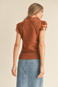 Knit Fringe Sweater Vest