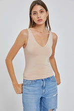Load image into Gallery viewer, Basic V-Neck Tank-Sand
