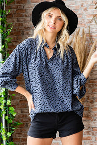 Ditsy Print Leopard Blouse