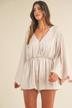 Load image into Gallery viewer, Bell Sleeve Satin Romper
