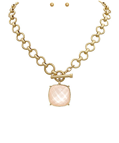 Champagne Stone Toggle Necklace