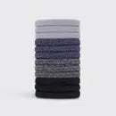 Recycled Nylon Glitter Medium Elastics 12pc- Dark