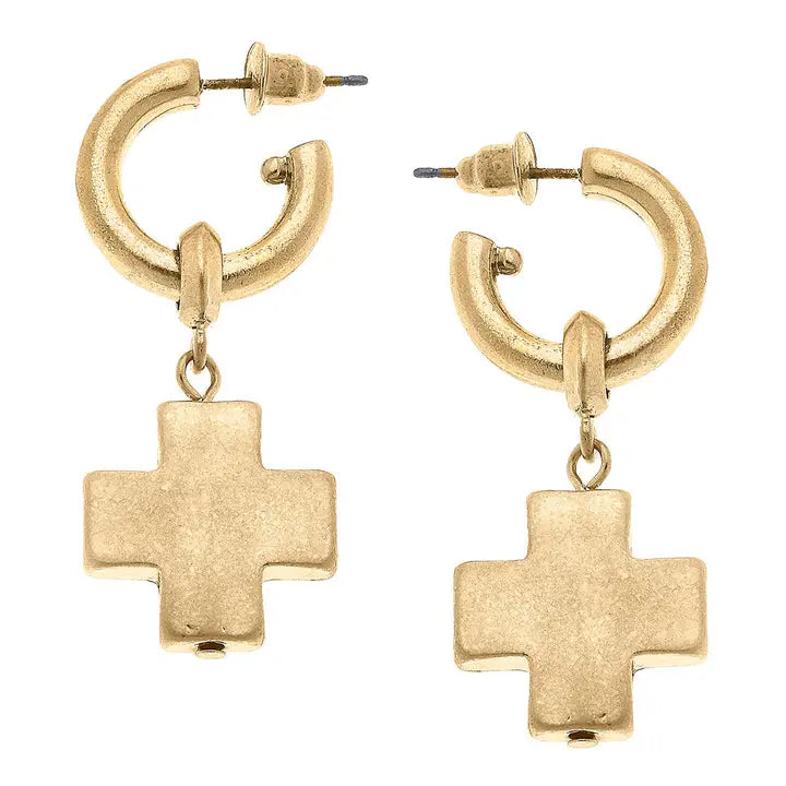 Edith Cross Drop Earring