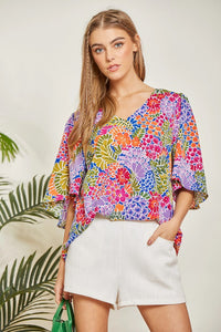 Curvy Groovy Florals Top
