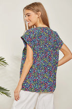 Load image into Gallery viewer, Ditsy Navy Flower Top
