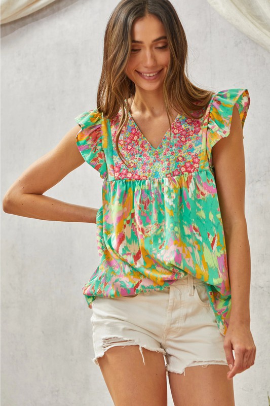 Ditsy Days Embroidered Top