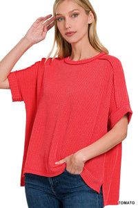 Christina Corded Tee Tomato