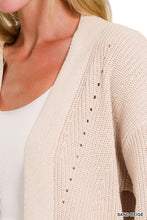 Load image into Gallery viewer, Beige Eyelet Open Cardigan
