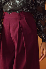 Load image into Gallery viewer, Wine Poly Pleated Pant
