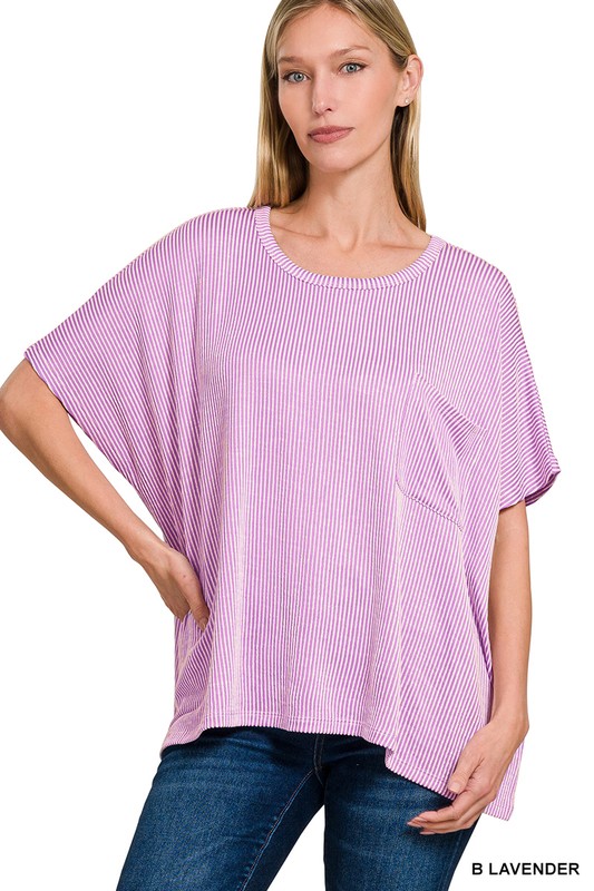 Corded Pocket Tee-Lav