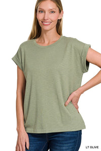 Rolled Sleeve Basic-Lt. Olive