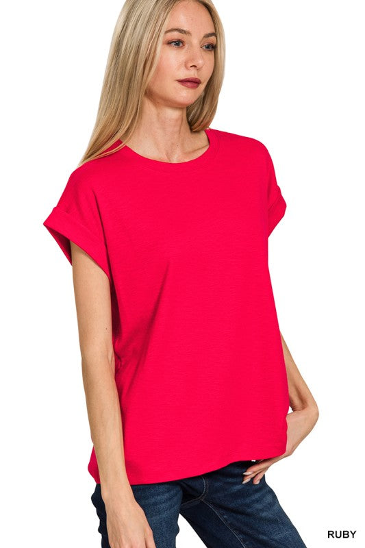 Rolled Sleeve Basic-Ruby