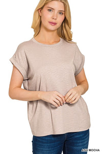 Rolled Sleeve Basic-Ash Mocha