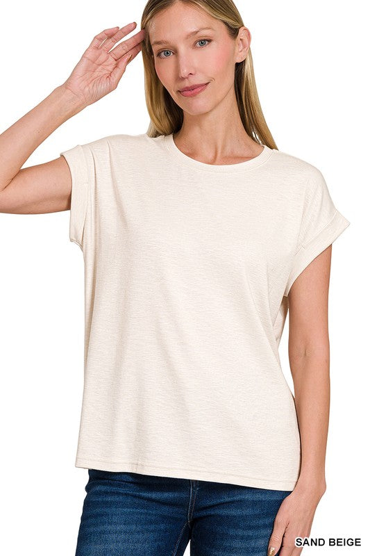 Rolled Sleeve Basic-Sand
