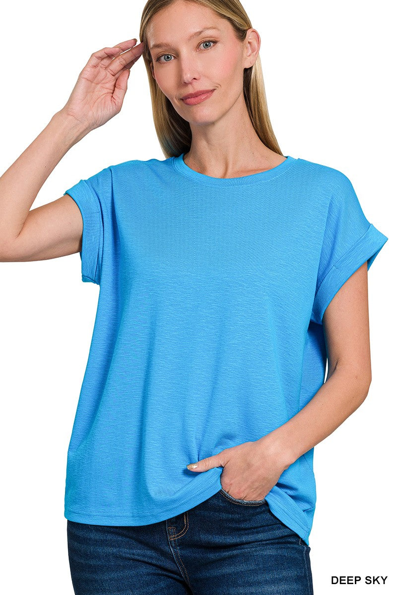 Rolled Sleeve Basic-Deep Sky