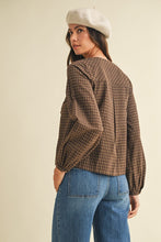 Load image into Gallery viewer, Check Bow Front Blouse
