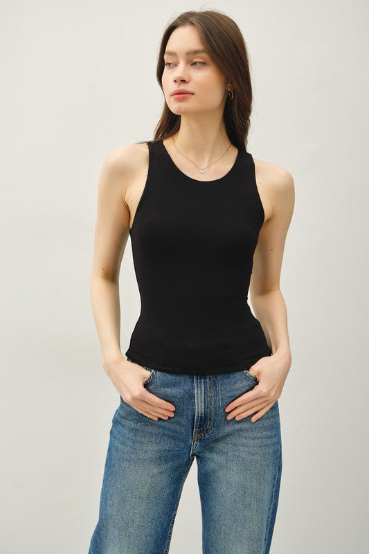 25' Round Neck Basic Tank-Black