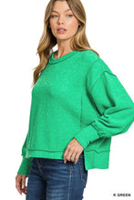 Load image into Gallery viewer, Sofie Exposed Seam Pullover-Green

