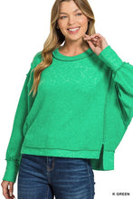 Load image into Gallery viewer, Sofie Exposed Seam Pullover-Green
