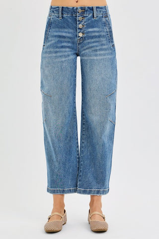 21402 Cropped Barrel Jean