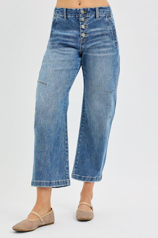 21402 Cropped Barrel Jean