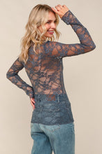 Load image into Gallery viewer, Layers Lace Top-Charcoal
