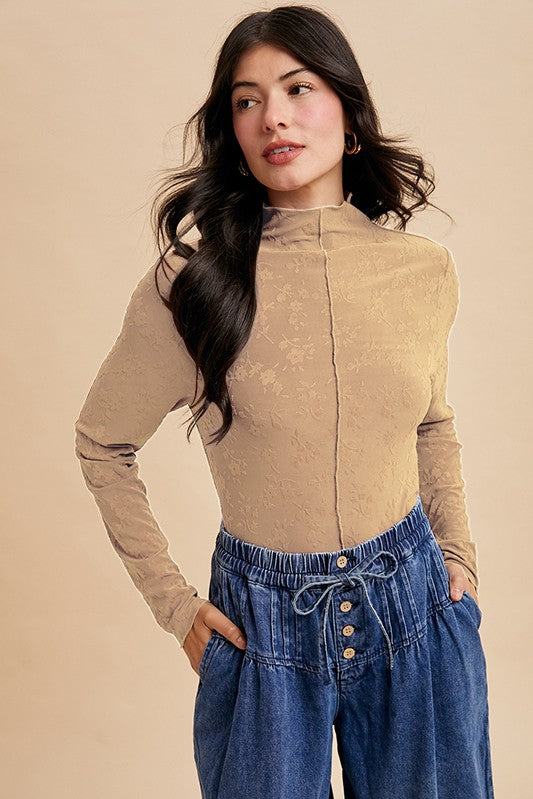 Floral Mock Neck Top