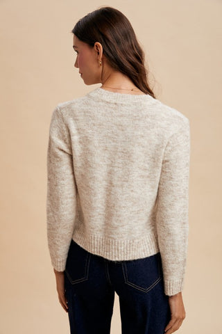 Melange Cropped Cardigan