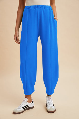 Barrel Leg Lounge Pant-Royal