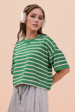 Stripe Situation Tee-Green