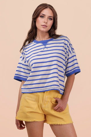Stripe Situation Tee-Blue
