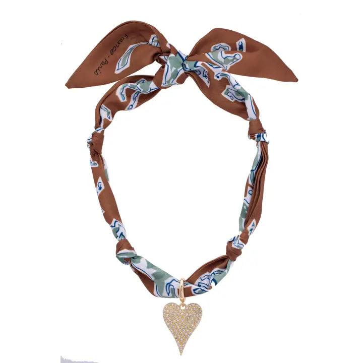 Chocolate Heart Scarf Necklace