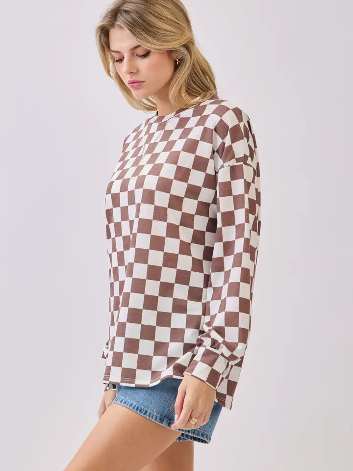 Check Mate Top-Brown