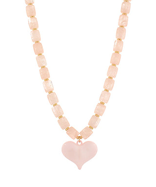 Bubbly Pink Heart Necklace