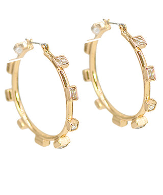 Square Stone Hoop