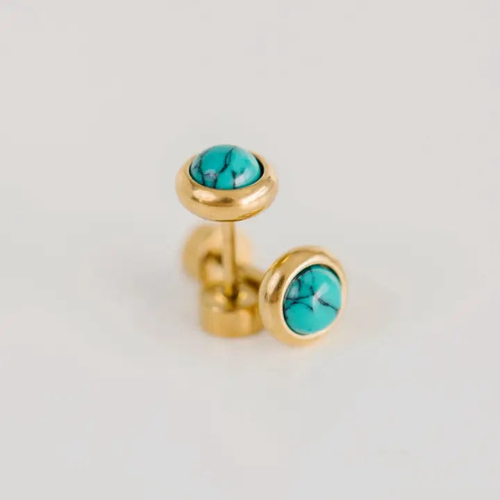 Pierced Co Turq Stud
