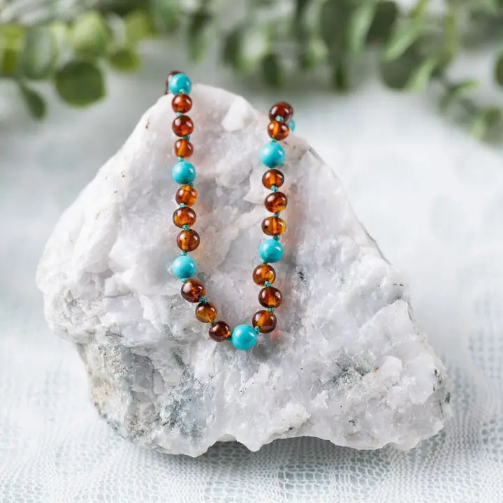 Turq Amber Necklace