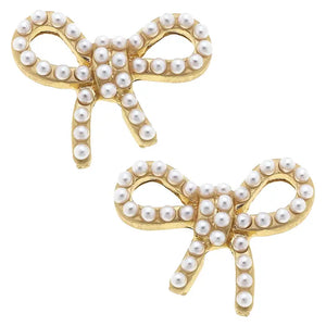 Mariah Pearl Bow Stud