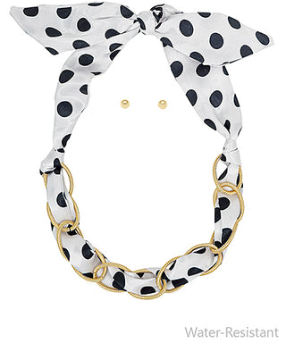 Linked Scarf Necklace-Polka
