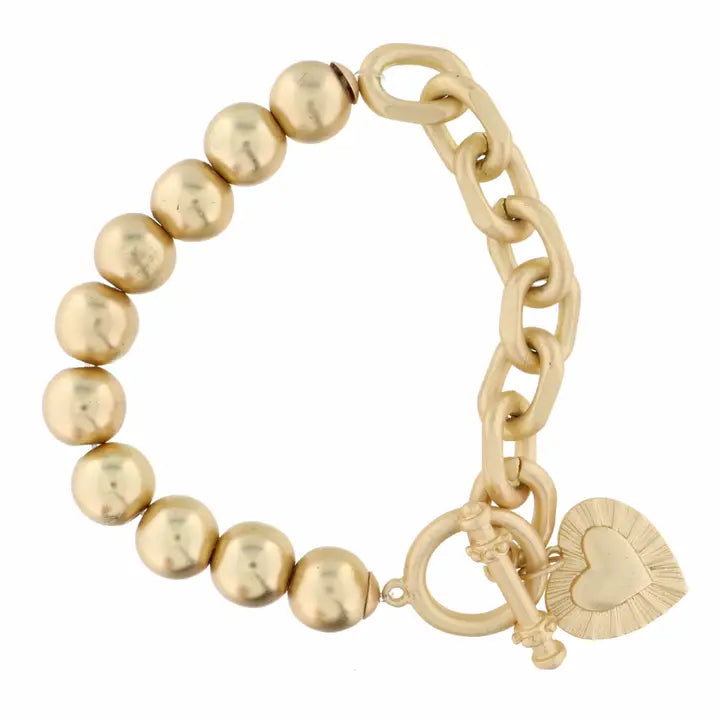 Raised Edge Heart Bracelet