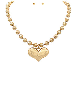 Puff Heart Shorty Necklace